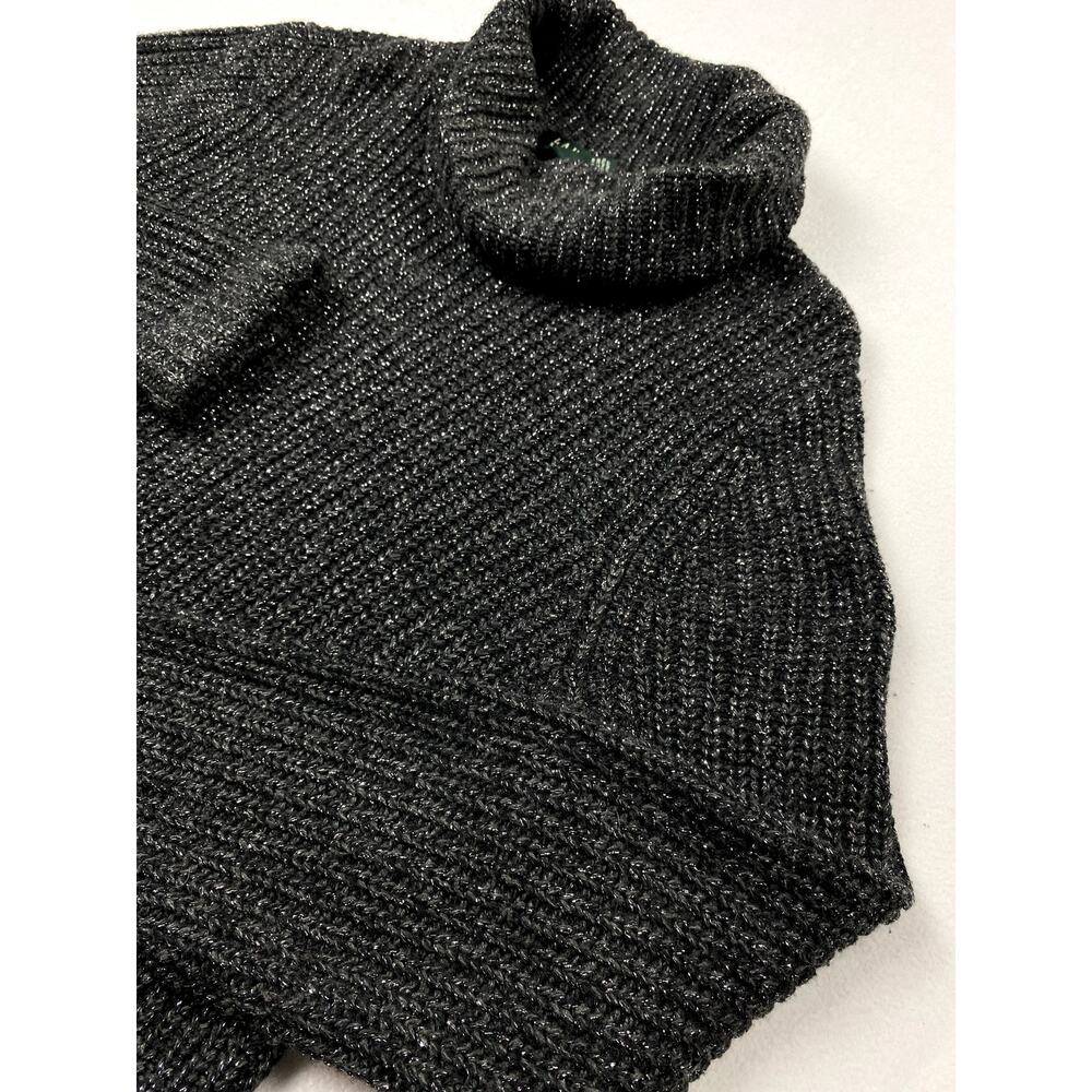 Vintage Lauren Ralph Lauren XL Metallic Silk Cashmere Blend Turtleneck Sweater - Picture 2 of 4